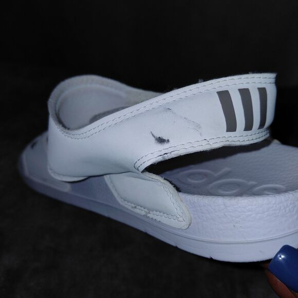 Adidas Adilette Strappy Sandal Womens Size 10 White Champagne Adjustable Slide - Picture 9 of 14